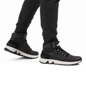 Sorel Black leather Men's Mac Hill urban Boots white comfort ankle boot sz 14
